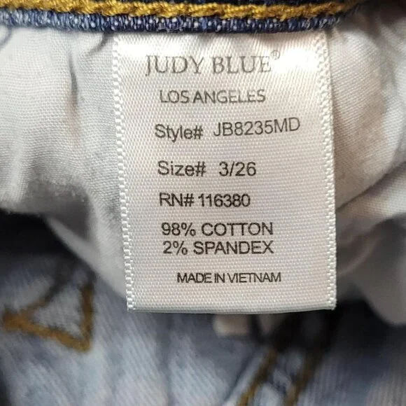Judy Blue Straight Leg Jeans | Size 3/26 | Stretch Denim - Picture 4 of 6